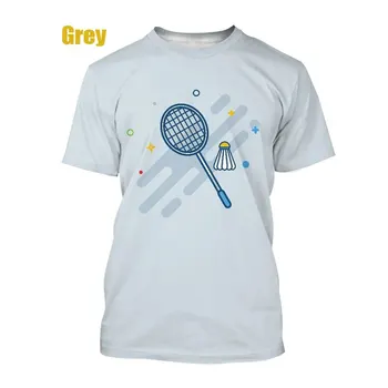 Voľný čas Cartoon Módne Badminton 3D Vytlačené T-shirt 2024 Lete Nové Priedušný rýchloschnúci Športové T-shirt pre Mužov a Ženy