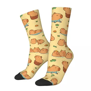 Vtipné Blázon Ponožky pre Mužov Capybara Roztomilý bezošvá Hip Hop Kvality Vzor Vytlačené Posádky Ponožky Bežné Darček