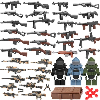 WW2 Vojenské Budovy BlocksSolider Údaje Dary, Hračky, Zbrane, Zbrane Mini Model proti Výbuchu Oblečenie EOD Kamufláž Zariadenia