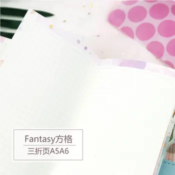 Yiwi Fantasy A5 A6 3 Záhyby 20 Listov Mriežky 6 Otvory Voľné Leaf Notebook Špirála Projektant Náplň Vnútorné Papier