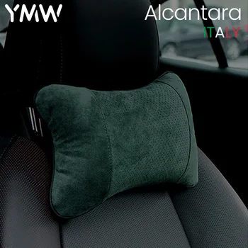 YMW taliansky Alcantara auto krku vankúše oboch stranách umelej kože jeden opierky hlavy vhodný pre plné vlákniny univerzálny vankúš cars
