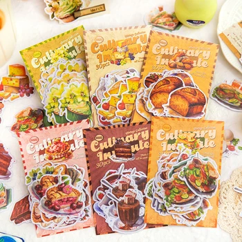 Yoofun 30pcs/veľa Roztomilý Potravín A Nálepky Scrapbooking DIY Dekoratívne Denník Notebook Tesnenie Chlieb Potraviny Balenie Remesiel Obtlačky