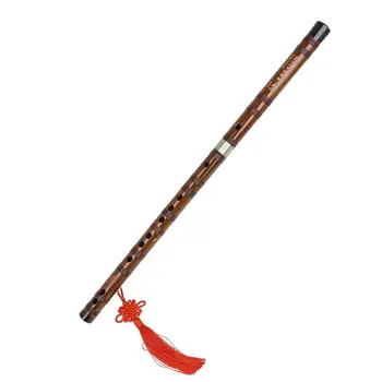 Zd-02 Bambusová Flauta Červeno-hnedé Ročník Tradičného C D E F G Tlačidlo Čínsky Dizi Nástroj s Strapce+Membrány Woodwind Nástroja