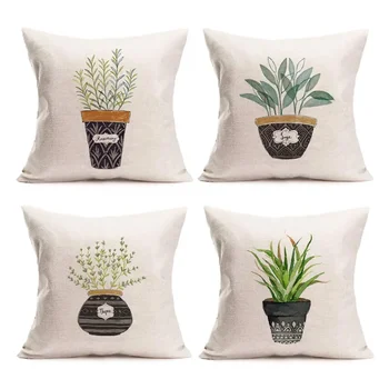 Zelená rastlín črepníkové leaf obliečky na vankúš sofa vankúš domáce dekorácie môžu byť prispôsobené pre vás 40x40 50x50 60x60 45x45