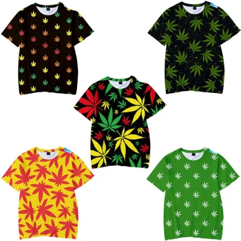 Zelené Listy Burín 3D Print T Shirt Ženy Muži Letné Módy Krátke Vtipné Tričko Grafické Tees Harajuku Topy Streetwear