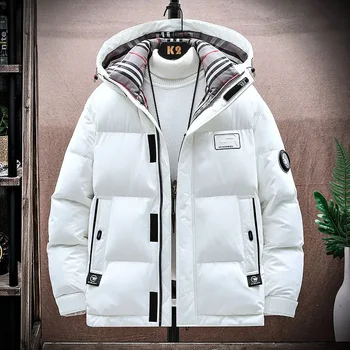 Zimné Nové Mužskej Módy Kabát S Kapucňou Mužov Krátke Zahustiť Teplé, Studené-Dôkaz Bavlna-Čalúnená Oblečenie Bežné Veľké Veľkosti Voľné Outwear