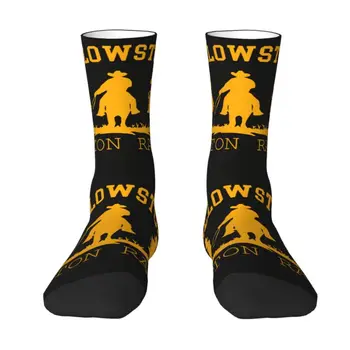 Zábavné Vytlačiť Yellowstone Ponožky pre Ženy, Mužov Tvárny Leto Jeseň Zima Dutton Ranč Posádky Ponožky