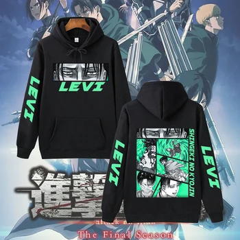 Záverečná Sezóna Útok Na Titan Hoodie Anime Levi Ackermana Harajuku Hip Hop Pulóver Topy Cosplay Streetwear Unisex Mikiny