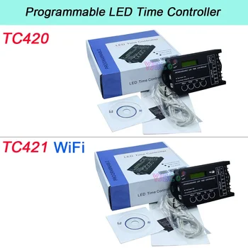 Čas programable RGB LED Controller TC420 TC421 DC12V/24V 5 Kanálov 20A Spoločná Anóda WiFi Programovateľné LED Pásy Stmievač