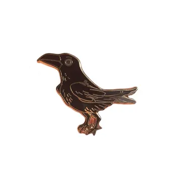 Čierny havran pevného smalt pin vrana vták brošňa goth čiar odznak magic zvierat darček
