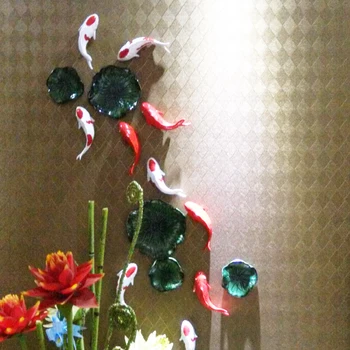 Čínsky Živice Lotus Leaf Ryby Nástennú Maľbu Domov Spálňa Pozadí Na Stenu-Nálepky Remesiel Office Store Klub Nástenné Závesné Dekorácie